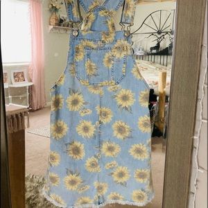 Sunflower denim overall dress